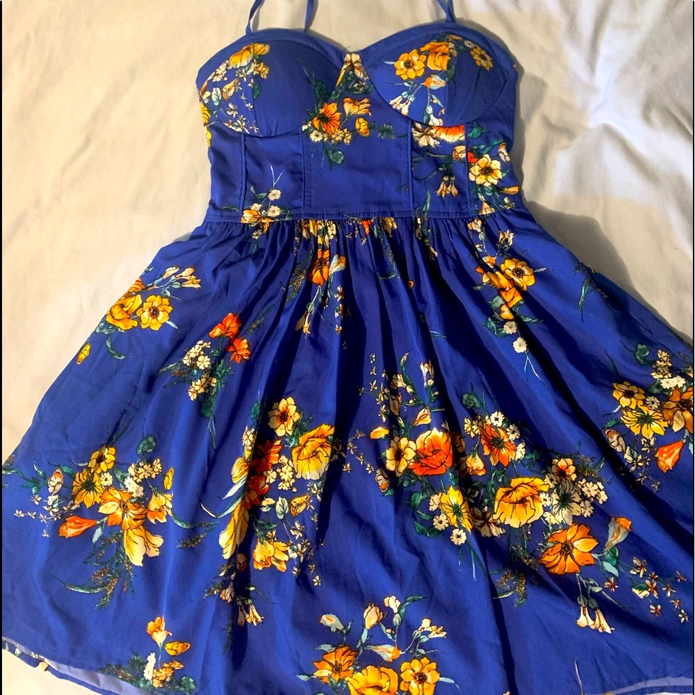 Dark blue corset top sun dress